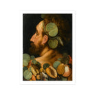 Sea God - Frans Floris Flemish Renaissance Art Print, Profile Portrait Eucalyptus Leaves Seashells Composition