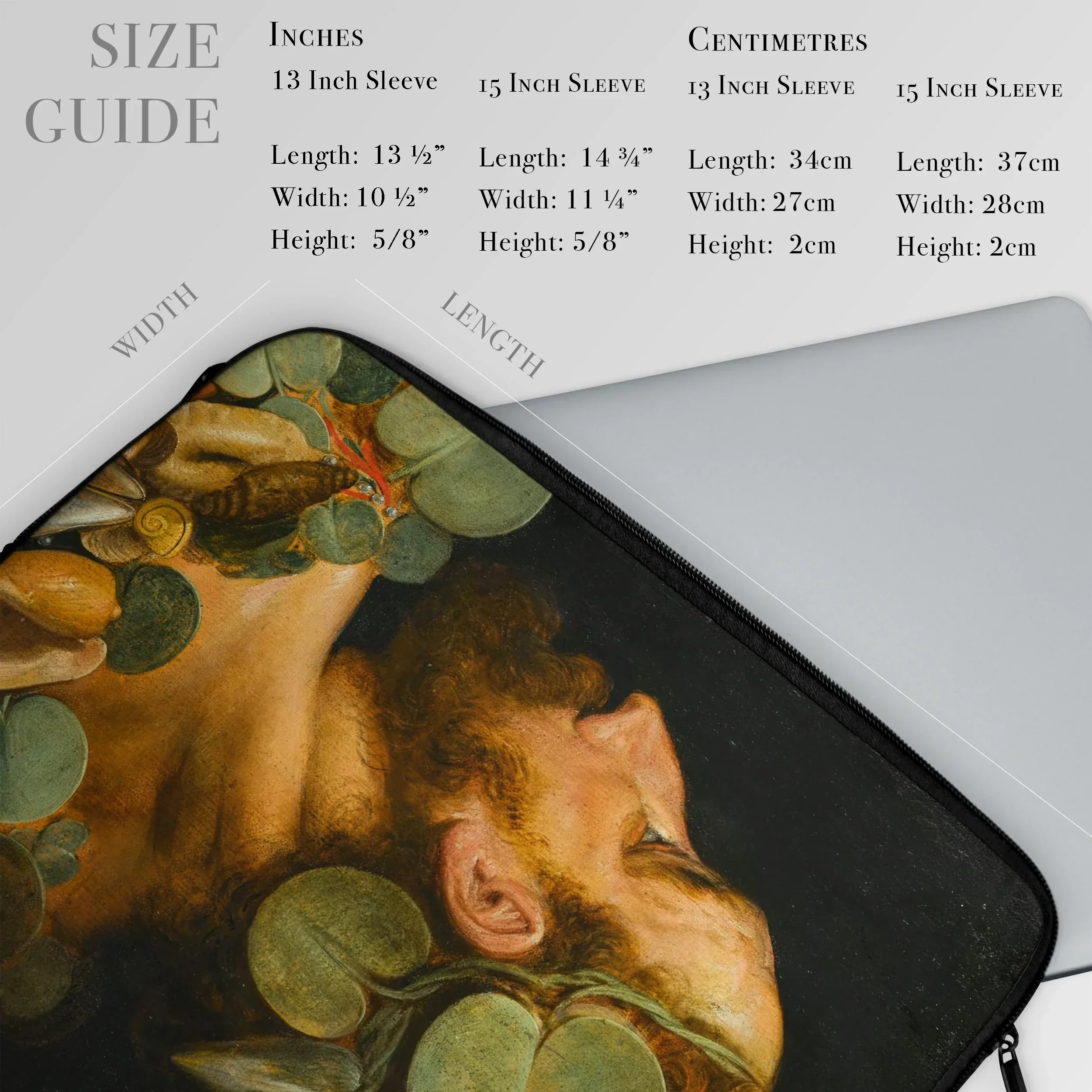 Sea God - Frans Floris Laptop Sleeve, Laptop Sleeve Renaissance-style Painting Green Foliage