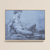 A Seated Faun - Jean Restout Ii (the Younger) Art Print / Canvas, 16x12’’ / 41x31cm / Natural Frame, Posters Prints & Visual Artwork, Toby