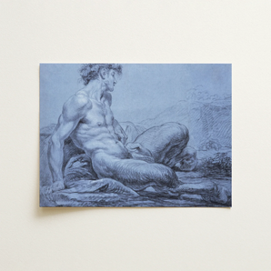 A Seated Faun - Jean Restout Ii (the Younger) Art Print / Canvas, 16x12’’ / 41x31cm / Unframed / no Border, Posters Prints & Visual