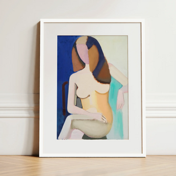 Seated Female Model - Vilhelm Lundstrøm Art Print / Canvas, 12x16’’ / 31x41cm / White Frame / Matboard, Posters Prints & Visual Artwork,