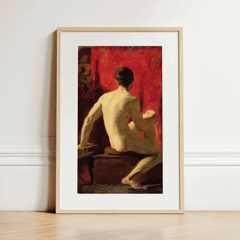 Seated Male Model - William Etty Art Print / Canvas, 12x18’’ / 31x46cm / Natural Frame / Matboard, Posters Prints & Visual Artwork, Toby