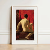 Seated Male Model - William Etty Art Print / Canvas, 12x18’’ / 31x46cm / White Frame / Matboard, Posters Prints & Visual Artwork, Toby Leon