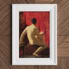Seated Male Model William Etty Art Print, Framed Painting Nude Man