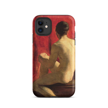 Seated Male Model - William Etty Iphone Case, 11 / Matte, Phone Case Classical Painting Seated Male Nude