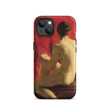 Seated Male Model - William Etty Iphone Case, 13 / Matte, Iphone Case Classical Painting Seated Nude Male Figure