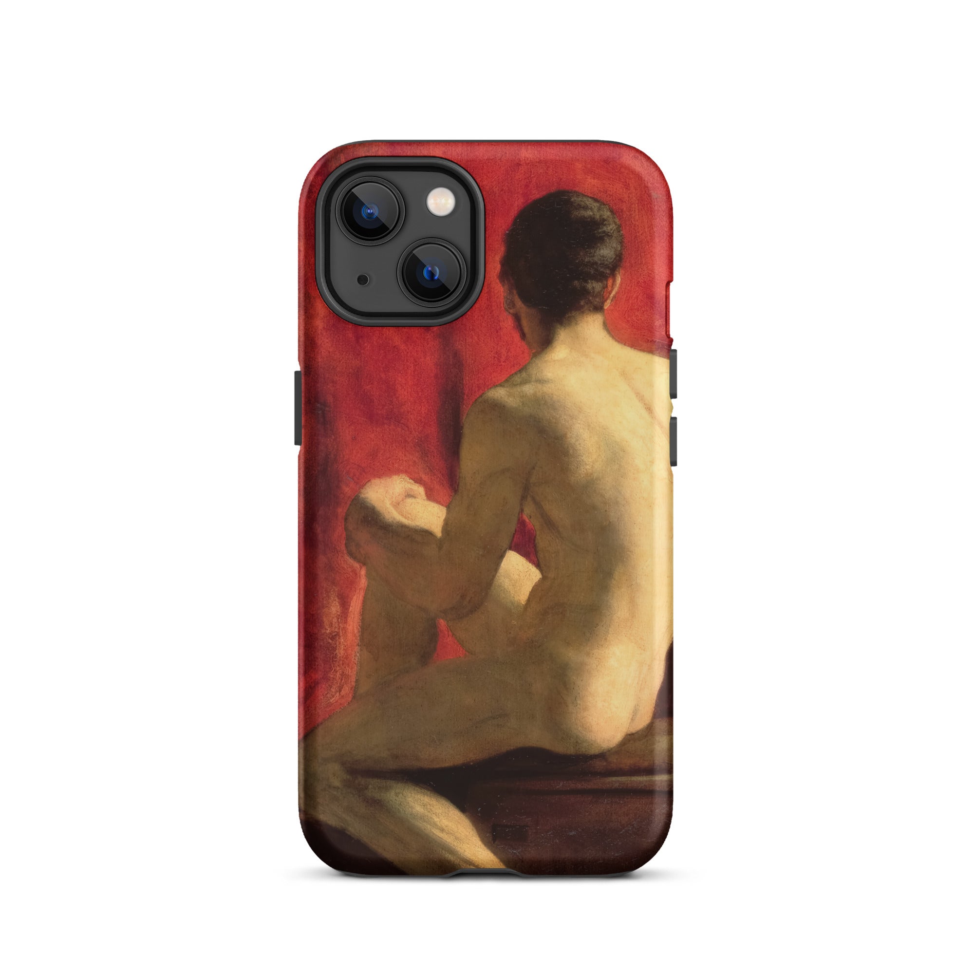 Seated Male Model - William Etty Iphone Case, 13 / Matte, Iphone Case Classical Painting Seated Nude Male Figure