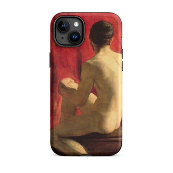 Seated Male Model - William Etty Iphone Case, 15 Plus / Matte, Iphone Case Classical Painting Seated Male Nude