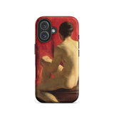 Seated Male Model - William Etty Iphone Case, 16 / Matte, Red Phone Case Nude Figure Painting