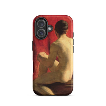 Seated Male Model - William Etty Iphone Case, 16 / Matte, Red Phone Case Nude Figure Painting