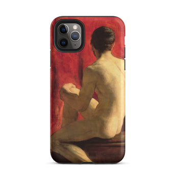 Seated Male Model - William Etty Phone Case Iphone 11 Pro Max / Matte Iphone Pro Case Painting Nude Man William Etty’s Academy, Male