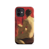 Seated Male Model - William Etty Phone Case Iphone 12 / Matte Iphone Case Classical Painting Seated Nude Figure William Etty’s Academy,