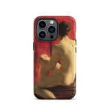 Seated Male Model - William Etty Phone Case Iphone 13 Pro / Matte Iphone 15 Pro Max Red Phone Case Classical William Etty’s Academy, Nude