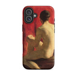 Seated Male Model - William Etty Phone Case Iphone 16 Plus / Matte Smartphone Case Classical Painting Nude Figure William Etty’s Academy,