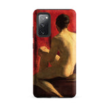 Seated Male Model - William Etty Samsung Case, Galaxy S20 Fe / Matte, Smartphone Case Classical Nude Painting