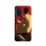 Seated Male Model - William Etty Samsung Case, Galaxy S20 / Matte, Smartphone Case Painting Nude Figure