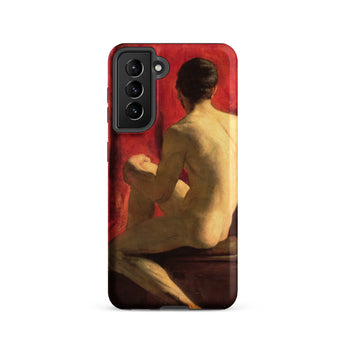 Seated Male Model - William Etty Samsung Case, Galaxy S21 / Matte, Smartphone Case Classical Painting Nude Figure