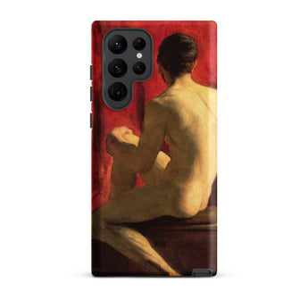 Seated Male Model - William Etty Samsung Case, Galaxy S22 Ultra / Matte, Smartphone Case Classical Painting Seated Male Nude