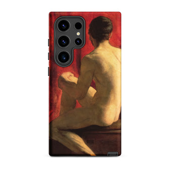 Seated Male Model - William Etty Samsung Case, Galaxy S24 Ultra / Matte, Smartphone Case Classical Painting Seated Nude Figure