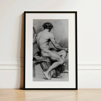 Seated Male Nude - Anton Raphael Mengs Fine Art Print / Canvas, Seated Male Nude, Anton Raphael Mengs, Ancient Myths