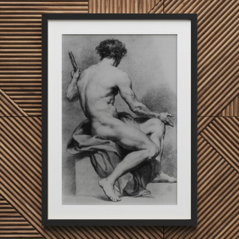 Seated Male Nude - Anton Raphael Mengs Fine Art Print / Canvas, Seated Male Nude, Anton Raphael Mengs, Ancient Myths