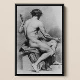 Seated Male Nude - Anton Raphael Mengs Fine Art Print / Canvas, Seated Male Nude, Anton Raphael Mengs, Ancient Myths