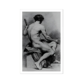 Seated Male Nude - Anton Raphael Mengs Fine Art Print / Canvas, Seated Male Nude, Anton Raphael Mengs, Ancient Myths