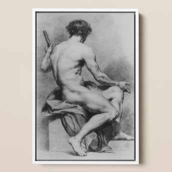 Seated Male Nude - Anton Raphael Mengs Fine Art Print / Canvas, Seated Male Nude, Anton Raphael Mengs, Ancient Myths