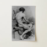 Seated Male Nude - Anton Raphael Mengs Fine Art Print / Canvas, Seated Male Nude, Anton Raphael Mengs, Ancient Myths