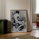 Seated Male Nude - Anton Raphael Mengs Fine-Art-Print / Leinwand, Poster Drucke & Visuelle Kunstwerke, Toby Leon