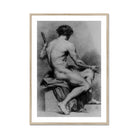 Seated Male Nude - Anton Raphael Mengs Fine Art Print, Framed Charcoal Nude Male Figure