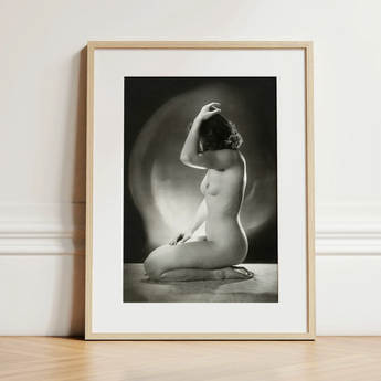Seated Nude Woman - Jacob Merkelbach Art Print / Canvas, 12x16’’ / 31x41cm / Natural Frame / Matboard, Posters Prints & Visual Artwork,