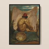 Seated Tajik - impresión artística de William Etty sobre lienzo, 12x16’’ / 31x41cm / Marco negro, pósters, impresiones y arte visual, Toby Leon