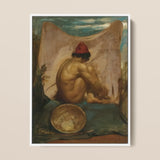 Seated Tajik - impresión artística de William Etty sobre lienzo, 12x16’’ / 31x41cm / Marco blanco, pósters, impresiones y arte visual, Toby Leon
