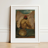 Seated Tajik - William Etty Art Print / Canvas White-framed Art Print Classical Painting Nude Figure Red William Etty, Etty Turns, Male