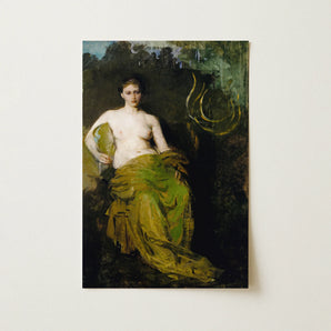 Seated Woman Half Draped Figure - Abbott Handerson Thayer Art Print / Canvas, 12x18’’ / 31x46cm / Unframed / no Border, Posters Prints &