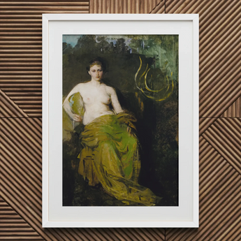 Seated Woman Half Draped Figure - Abbott Handerson Thayer Art Print / Canvas, Linen Weave Breathes, Seated Woman Half, Woman Half Draped,
