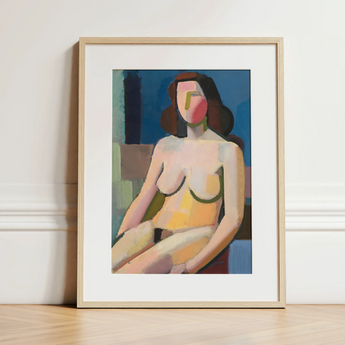 Seated Woman - Vilhelm Lundstrøm Art Print / Canvas, 12x16’’ / 31x41cm / Natural Frame / Matboard, Posters Prints & Visual Artwork, Toby