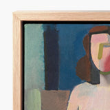Seated Woman - Vilhelm Lundstrøm Art Print / Canvas Framed Abstract Portrait Painting Stylized Figure Brown Hair, Builds, Face Stays Empty,