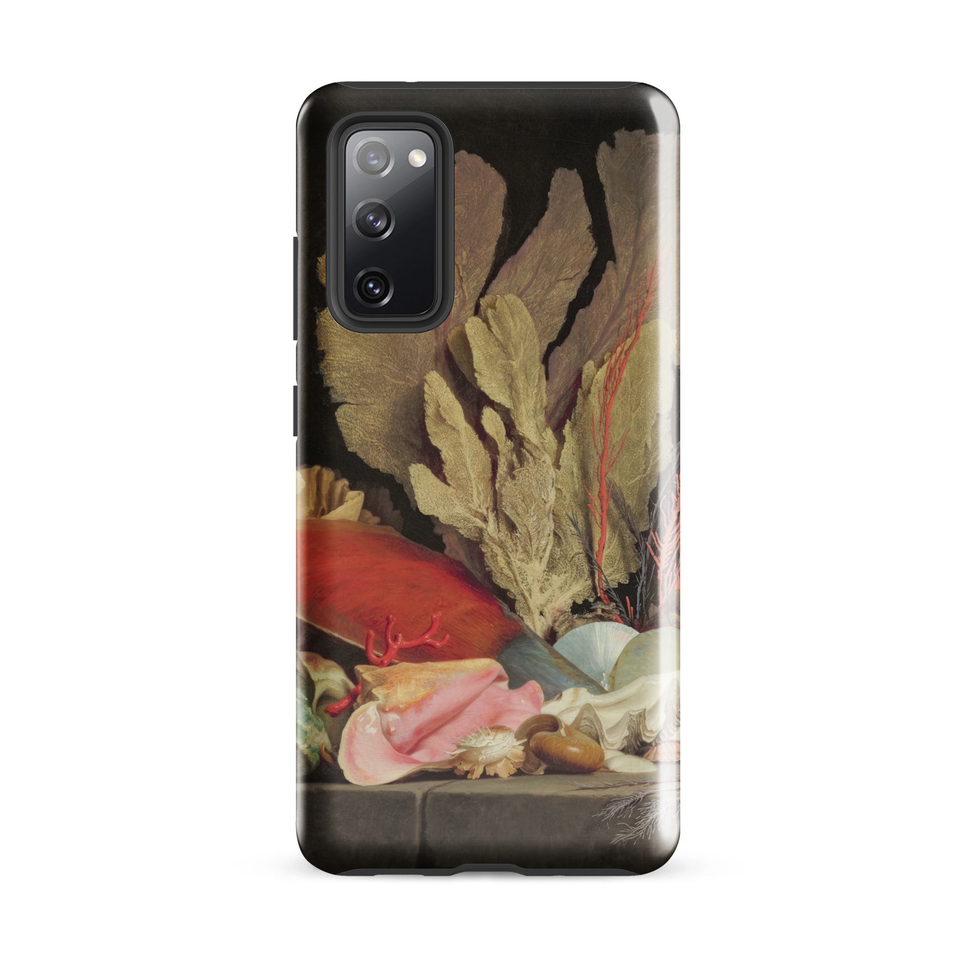 Seaweed Lithophytes & Seashells Anne Vallayer Coster Samsung Case, Galaxy S20 Fe / Gloss, Black Smartphone Case Colorful Coral Seashell