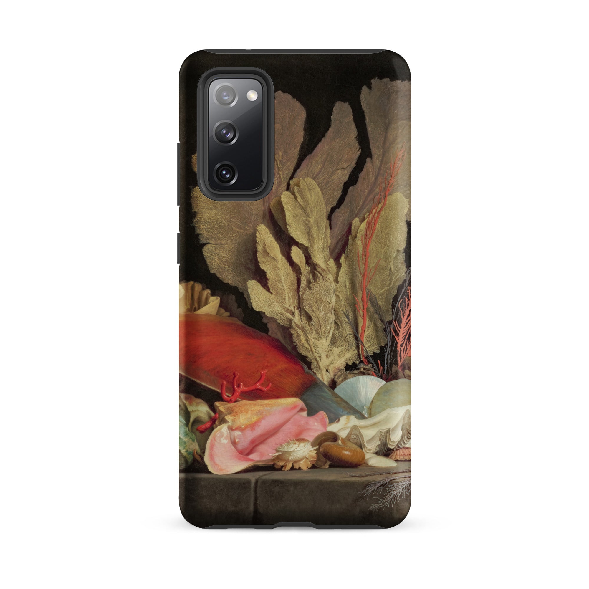 Seaweed Lithophytes & Seashells Anne Vallayer Coster Samsung Case, Galaxy S20 Fe / Matte, Black Smartphone Vibrant Marine Life Themed Case