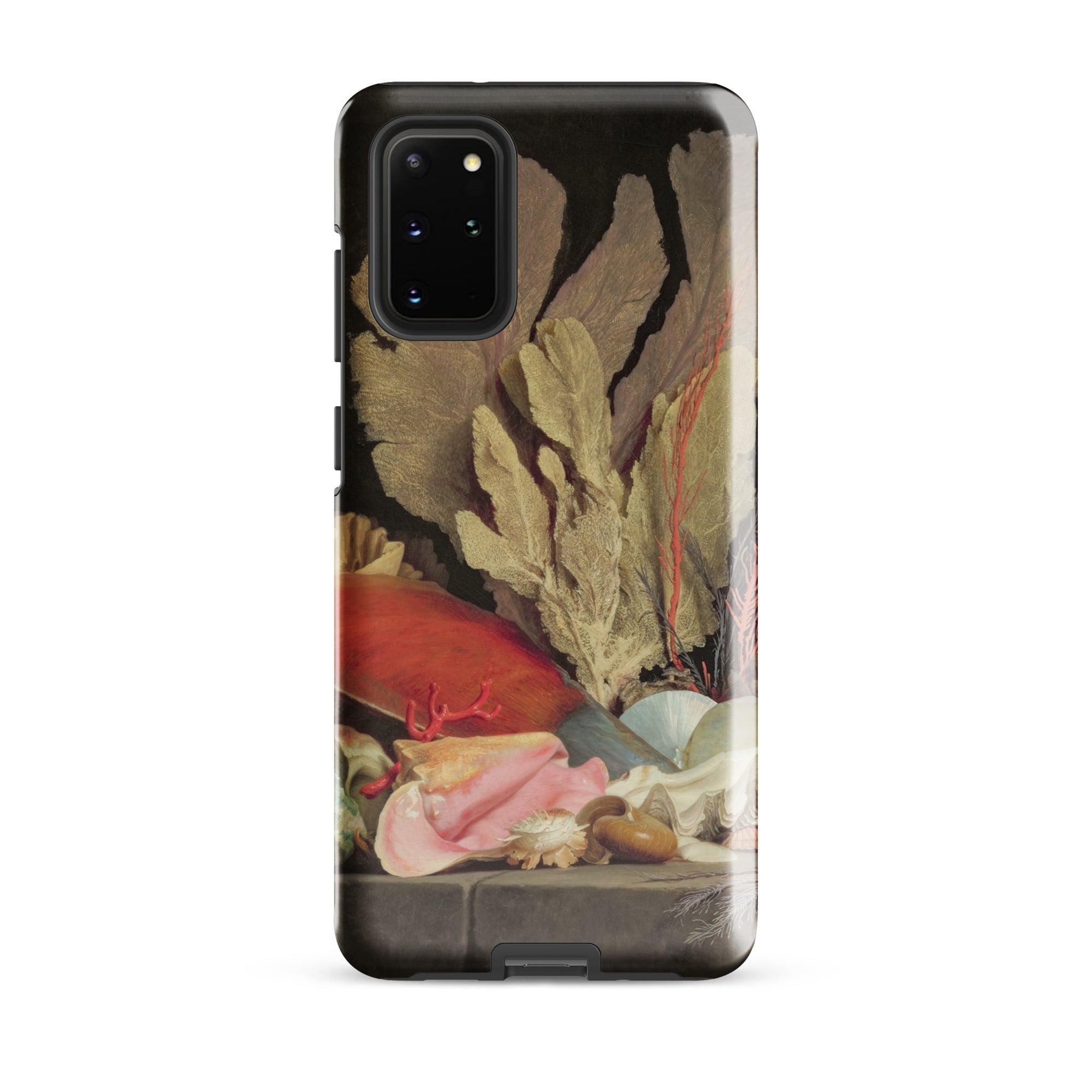 Seaweed Lithophytes & Seashells Anne Vallayer Coster Samsung Case, Galaxy S20 Plus / Gloss, Black Smartphone Case Still Life Painting