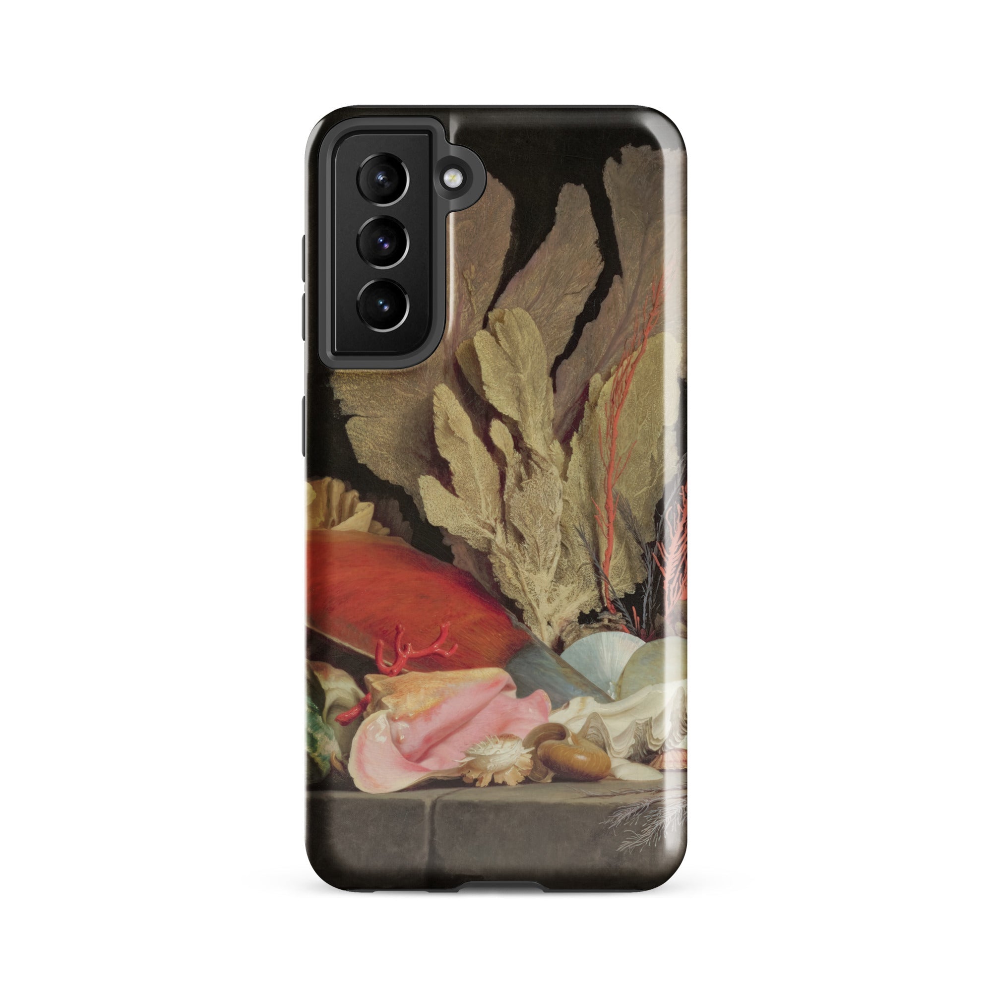 Seaweed Lithophytes & Seashells Anne Vallayer Coster Samsung Case, Galaxy S21 Fe / Gloss, Black Phone Case Life Painting Seashells Marine