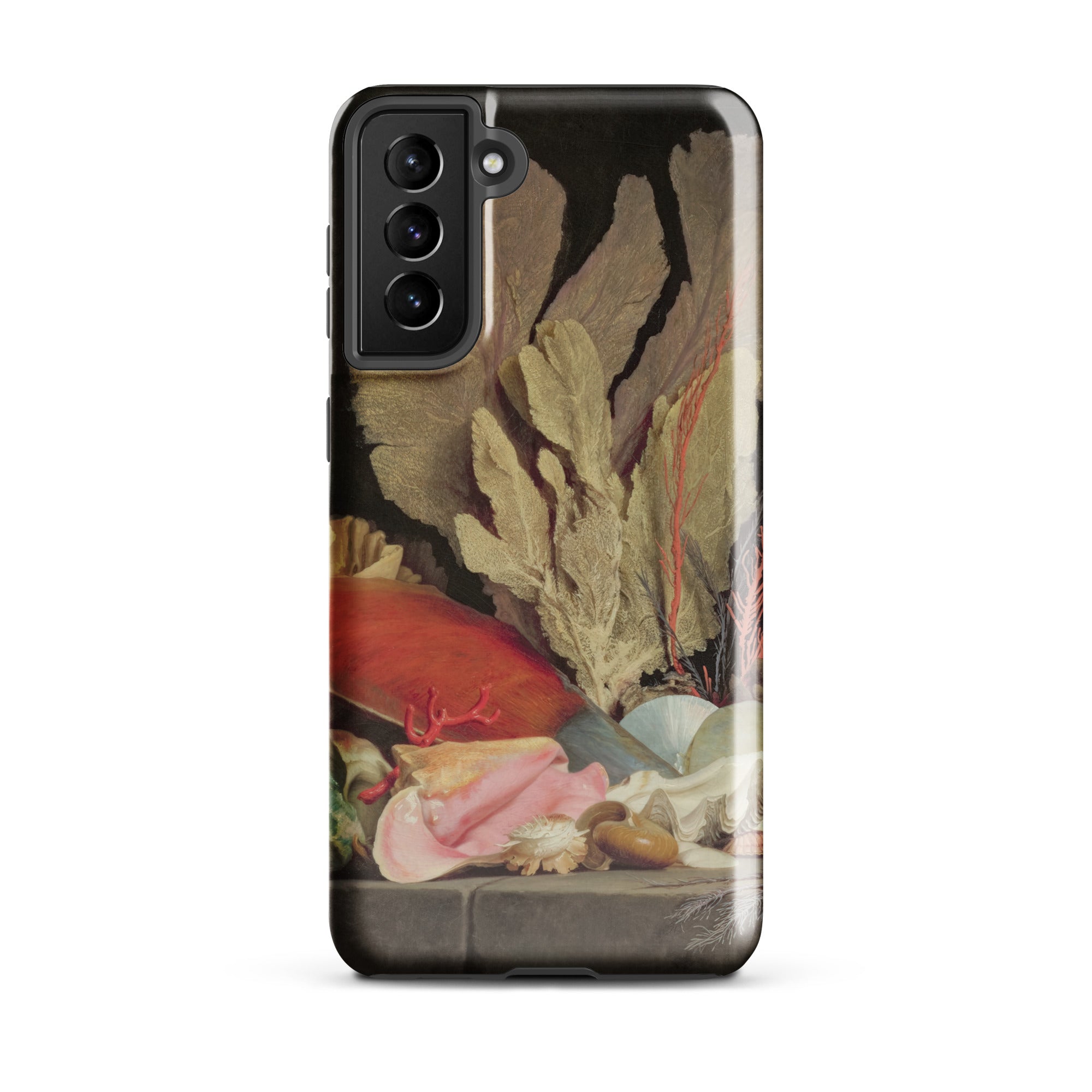 Seaweed Lithophytes & Seashells Anne Vallayer Coster Samsung Case, Galaxy S21 Plus / Gloss, Black Smartphone Case Vibrant Still Life