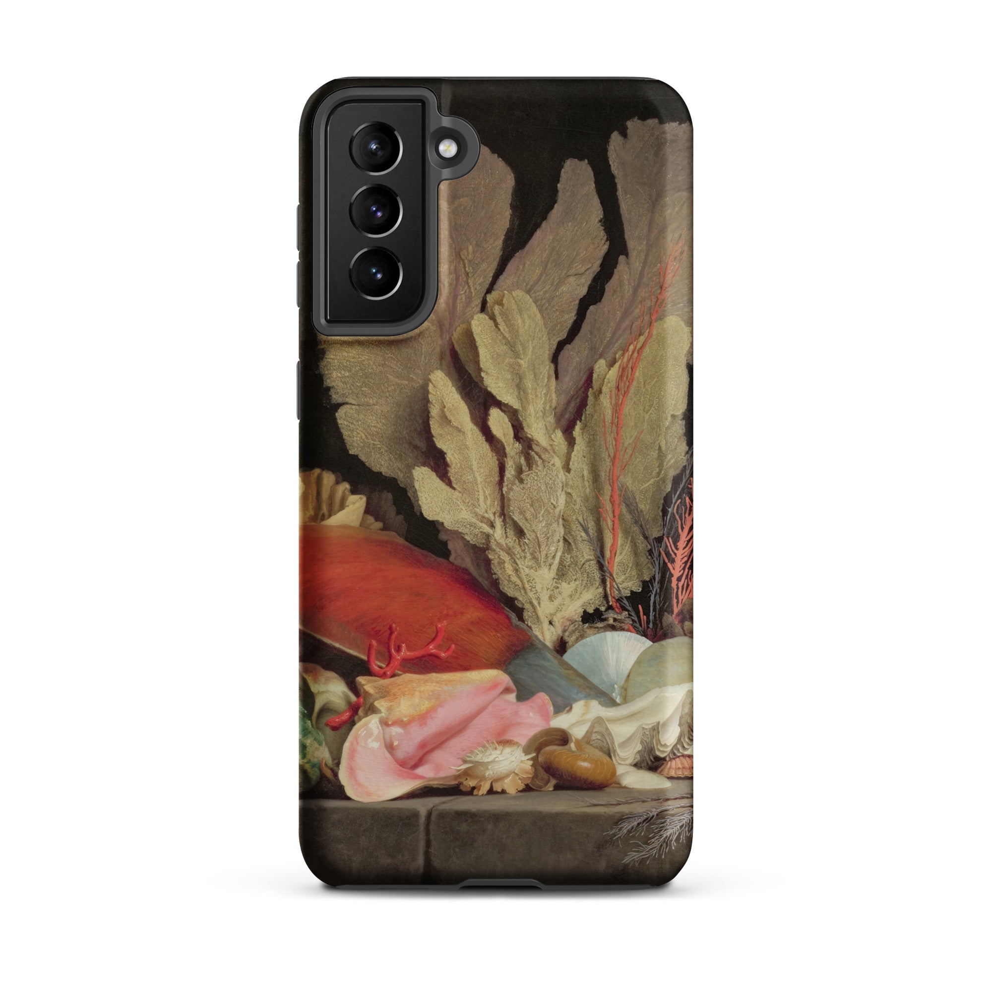 Seaweed Lithophytes & Seashells Anne Vallayer Coster Samsung Case, Galaxy S21 Plus / Matte, Black Smartphone Multi Colored Marine Life