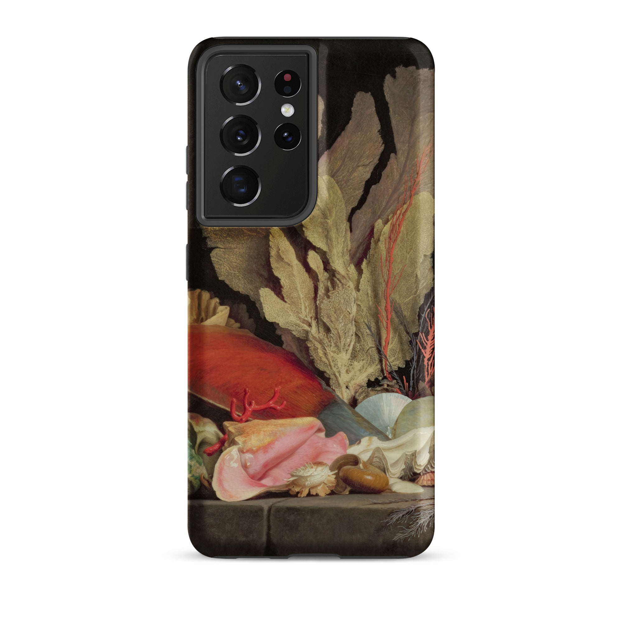 Seaweed Lithophytes & Seashells Anne Vallayer Coster Samsung Case, Galaxy S21 Ultra / Matte, Black Smartphone Life Painting Marine Case