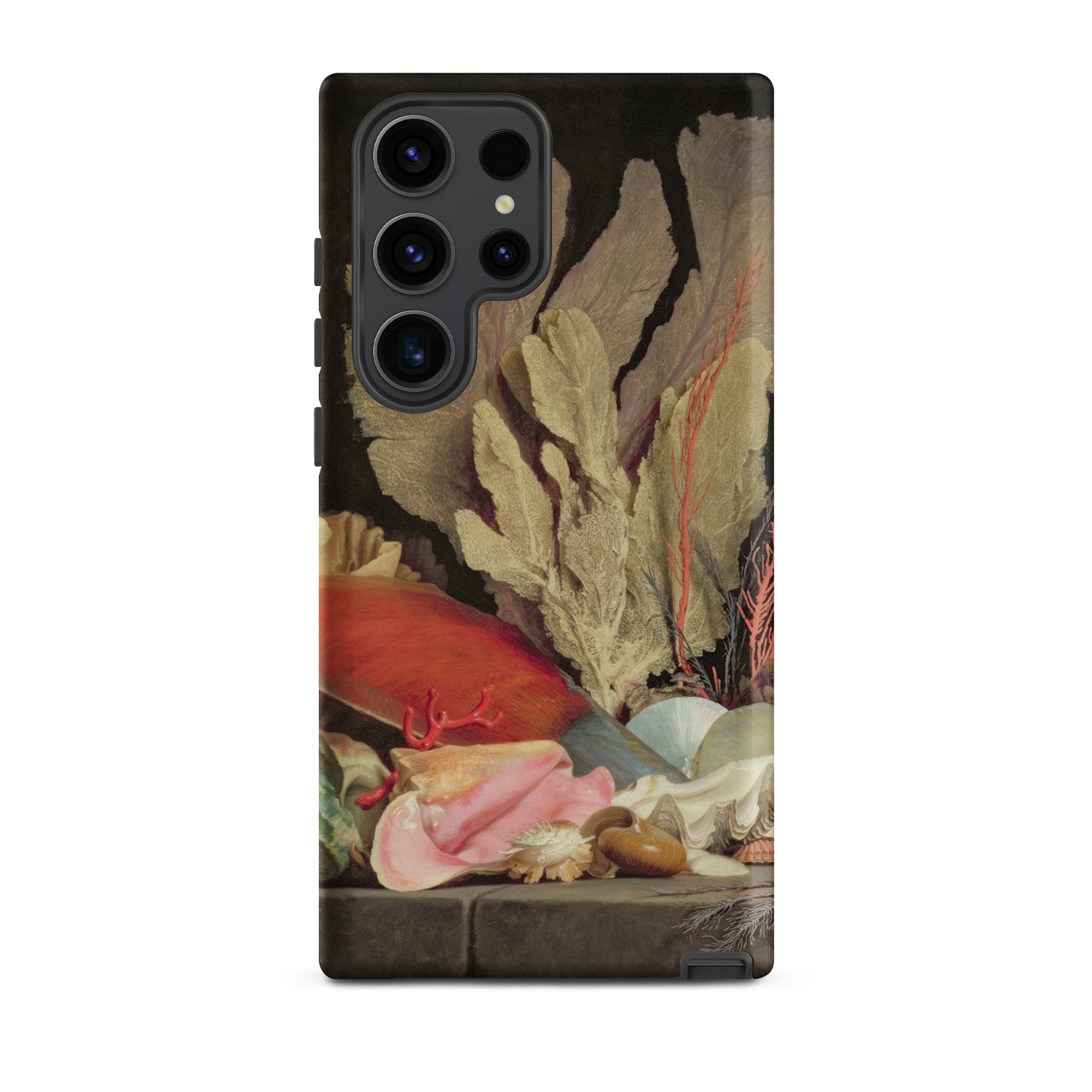 Seaweed Lithophytes & Seashells Anne Vallayer Coster Samsung Case, Galaxy S23 Ultra / Matte, Black Smartphone Nature Themed Life