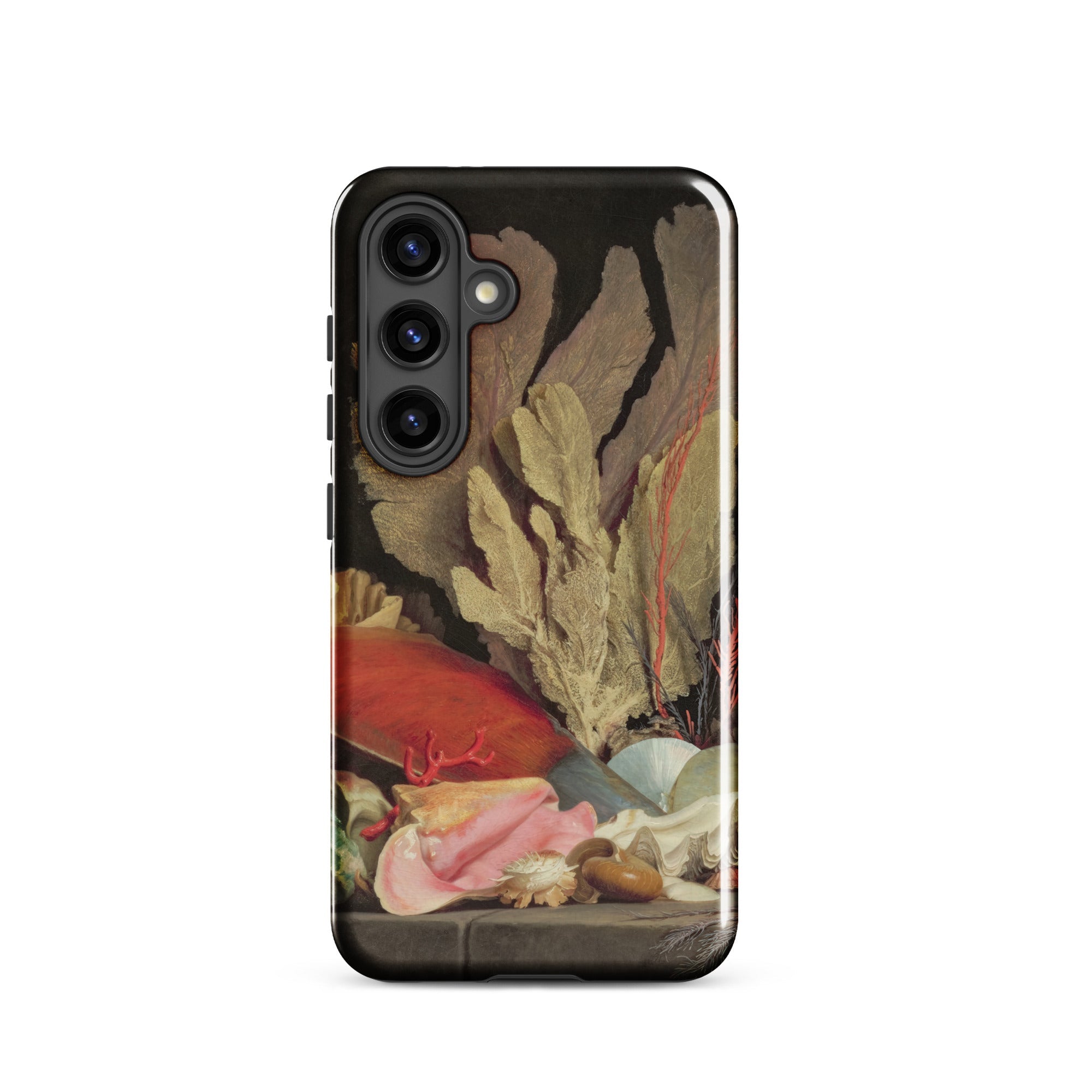 Seaweed Lithophytes & Seashells Anne Vallayer Coster Samsung Case, Galaxy S24 / Gloss, Black Smartphone Colorful Marine Life Design Case