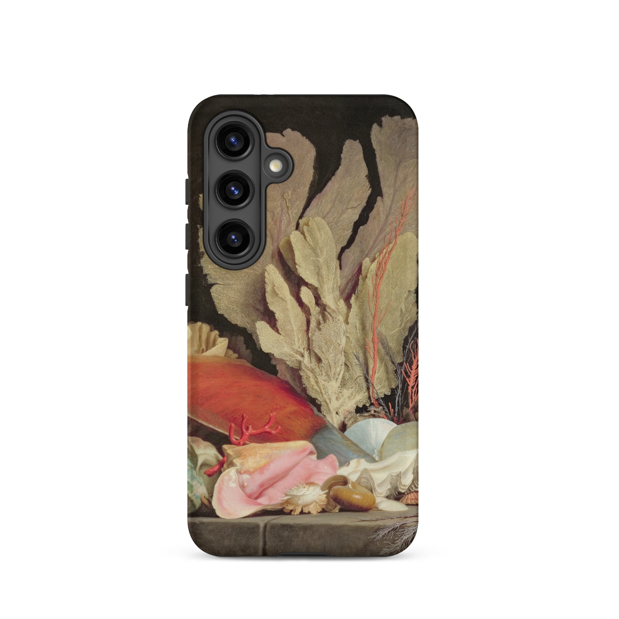 Seaweed Lithophytes & Seashells Anne Vallayer Coster Samsung Case, Galaxy S24 / Matte, Black Smartphone Case Underwater Themed Life Design