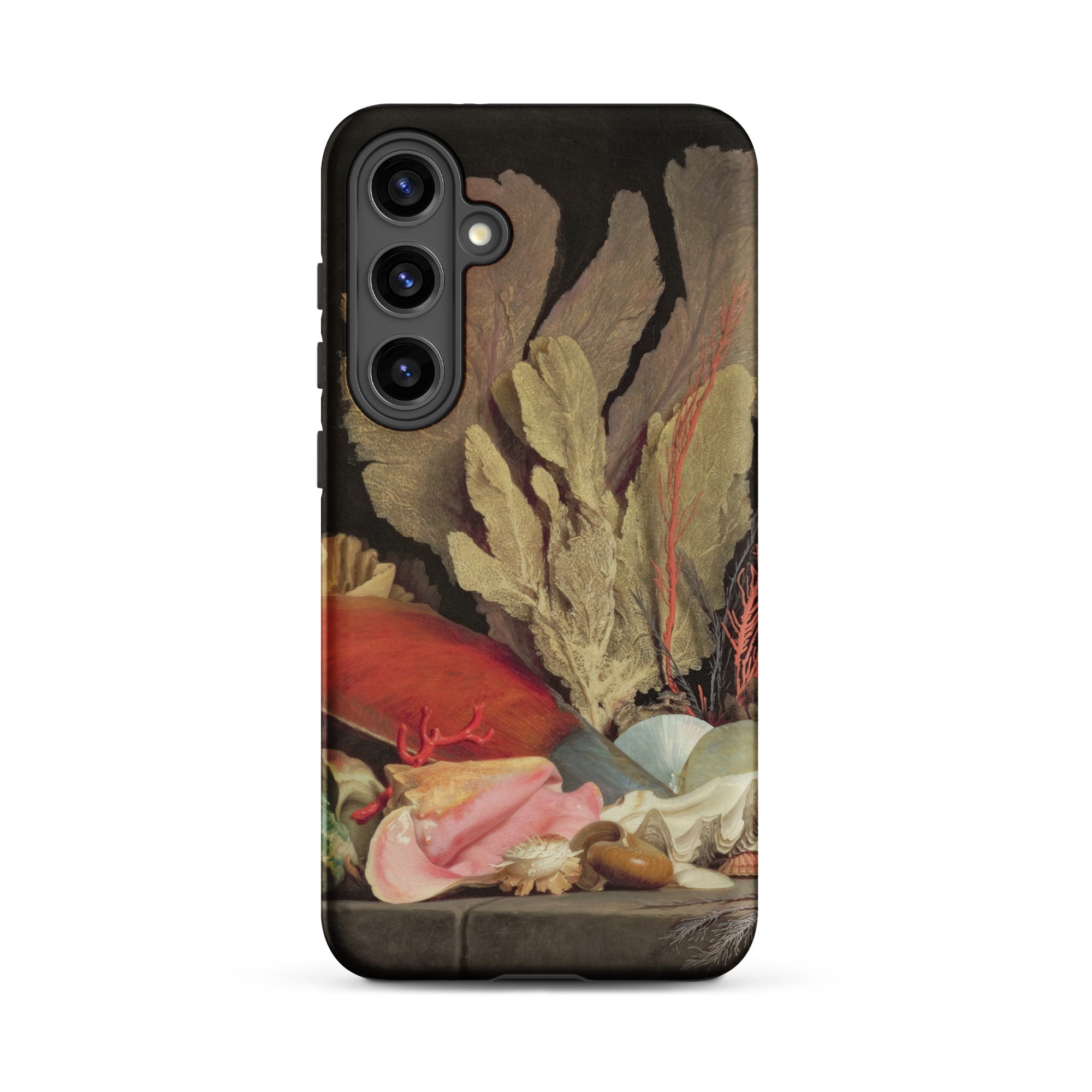 Seaweed Lithophytes & Seashells Anne Vallayer Coster Samsung Case, Galaxy S24 Plus / Matte, Black Phone Case Vibrant Still Life Painting
